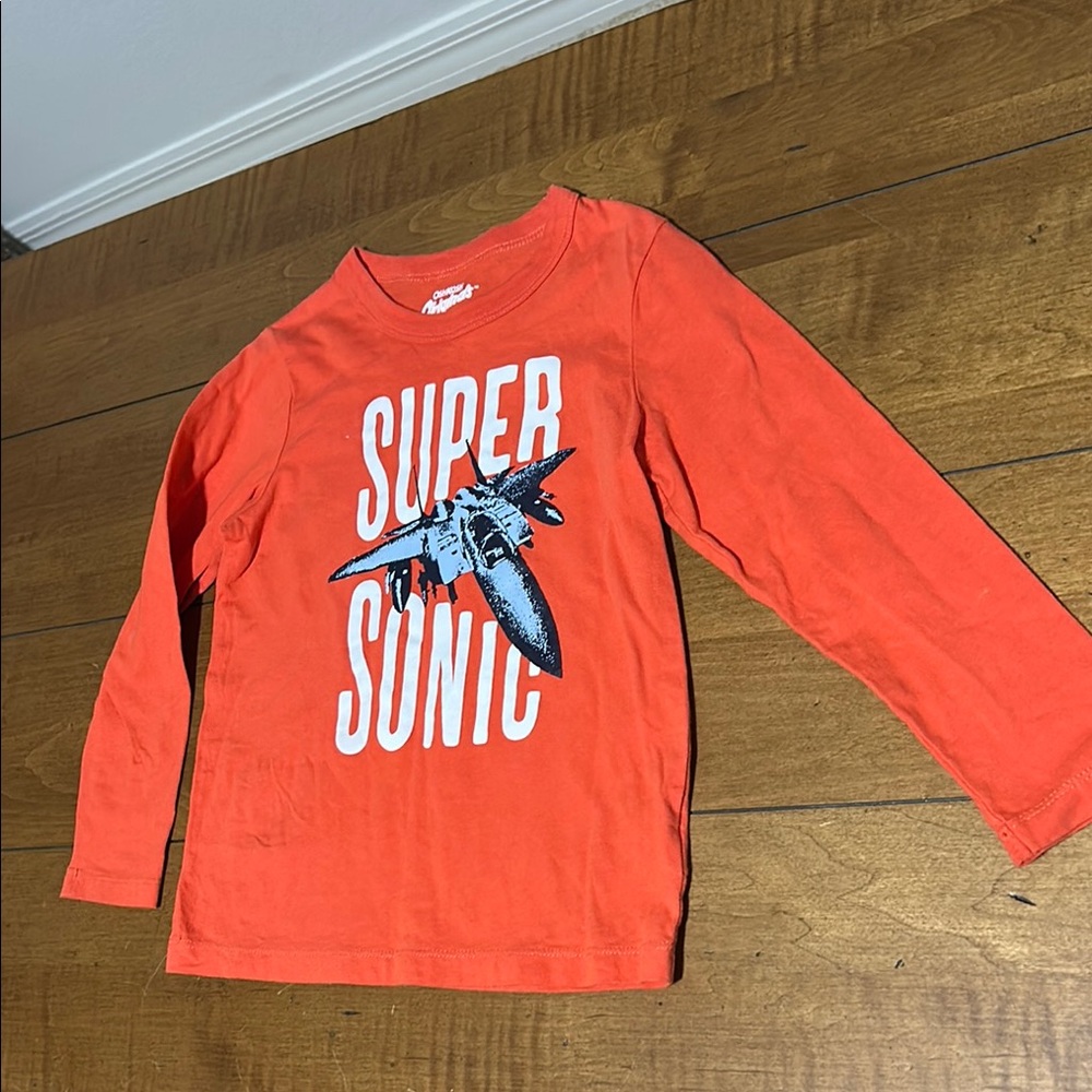 OshKosh B'gosh Orange Long Sleeve Tee with Bold Graphics